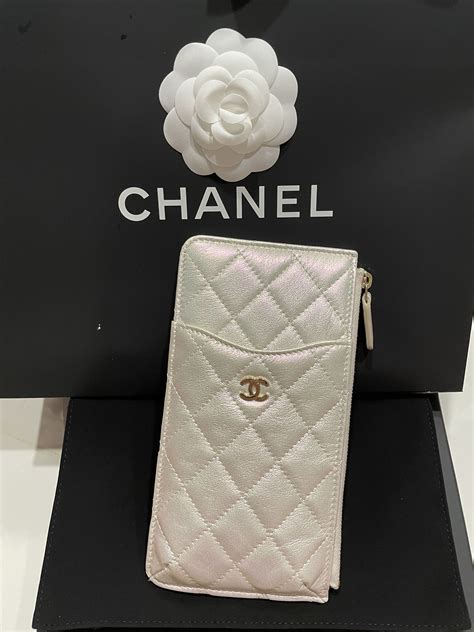 chanel phone pouch wallet|Chanel small wallet zip.